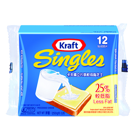 卡夫獨立包裝較低脂芝士片 (12片) 250克